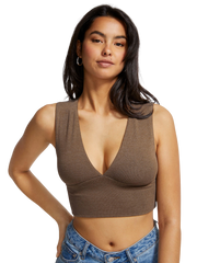 V-Neck Cropped Cami Top
