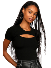 Sassy Ribbed Cutout Top