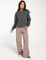 Swarona Women Quarter Zip Cotton Sweatshirt.