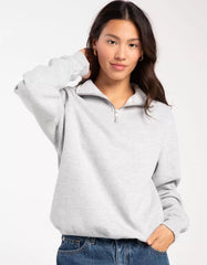 Swarona Women Quarter Zip Cotton Sweatshirt.