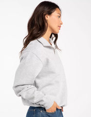 Swarona Women Quarter Zip Cotton Sweatshirt.