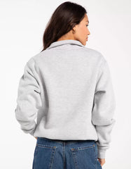 Swarona Women Quarter Zip Cotton Sweatshirt.