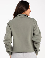 Swarona Women Quarter Zip Cotton Sweatshirt.