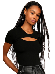 Sassy Ribbed Cutout Top