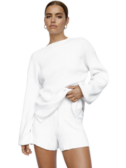 Cozy Knit Pullover and Shorts Set