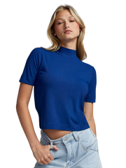 Ribbed Turtle Neck T-Shirt