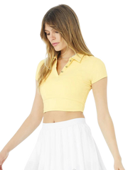 Ribbed Polo Crop Top