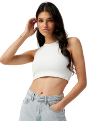 Ultra-Cropped Ribbed Jersey Top
