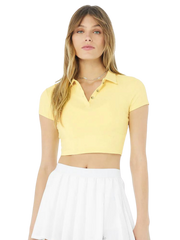 Ribbed Polo Crop Top