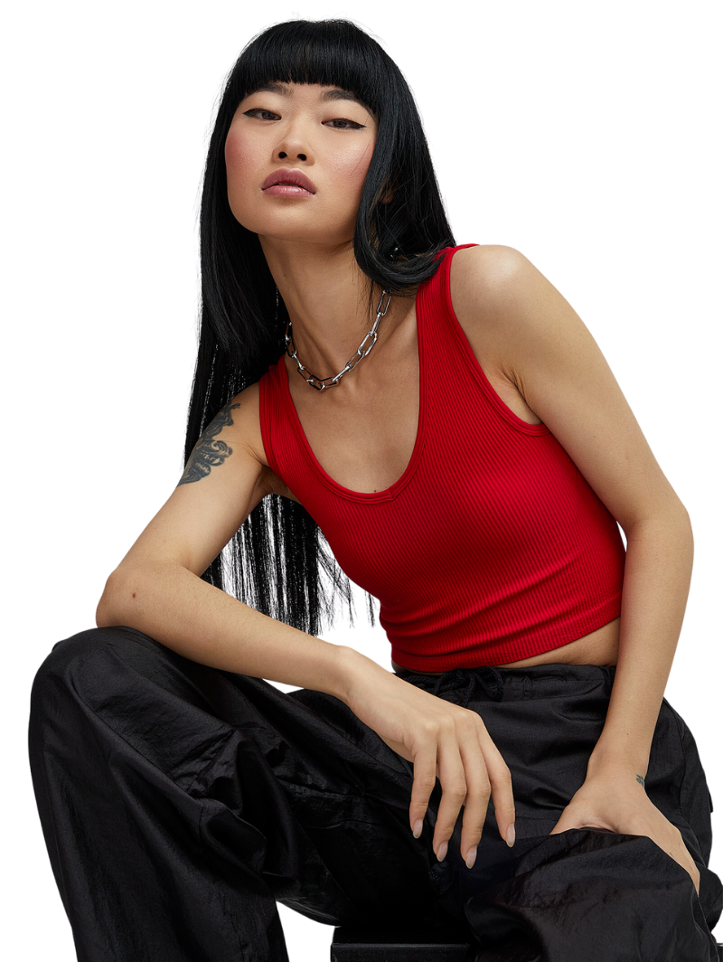 Ultra-Cropped U-Neck Cami Top