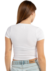Ribbed V-Neck Women's Crop Tee