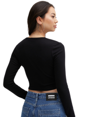 Button-Front Cardigan Top