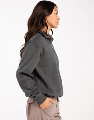 Swarona Women Quarter Zip Cotton Sweatshirt.