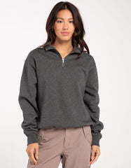 Swarona Women Quarter Zip Cotton Sweatshirt.