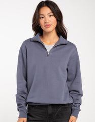 Swarona Women Quarter Zip Cotton Sweatshirt.