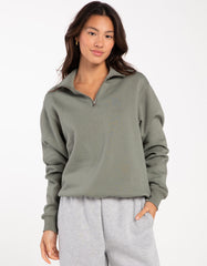 Swarona Women Quarter Zip Cotton Sweatshirt.