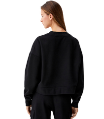 Black Oversized fleece sweatshirt