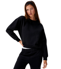 Black Oversized fleece sweatshirt