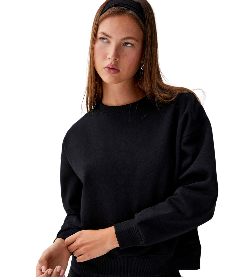 Black Oversized fleece sweatshirt