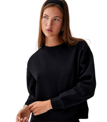 Black Oversized fleece sweatshirt