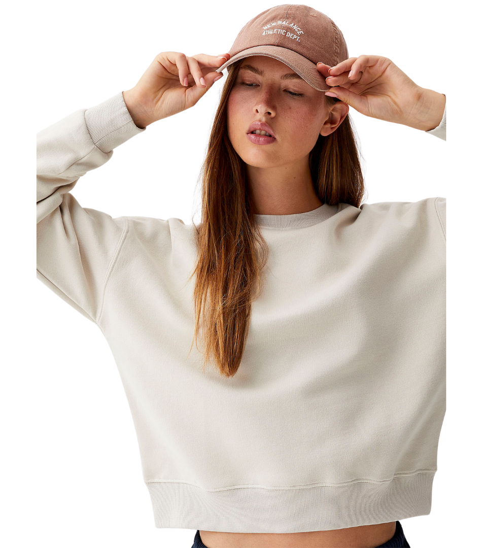 White Oversized fleece sweatshirt