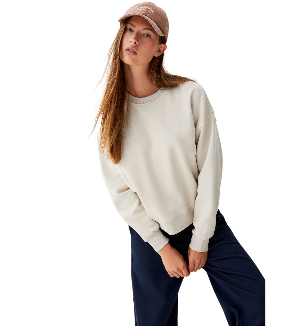 White Oversized fleece sweatshirt