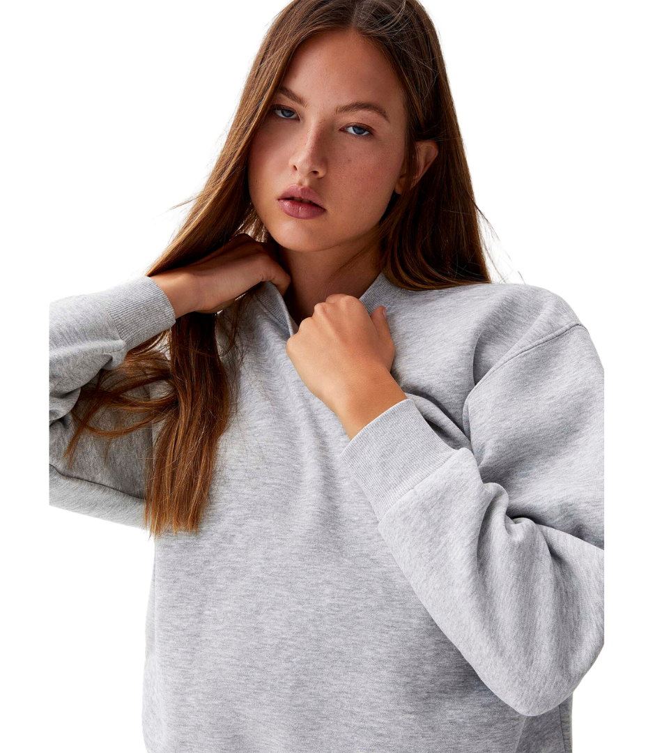 Grey Oversized fleece sweatshirt