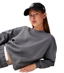 Steel Grey Oversized fleece sweatshirt