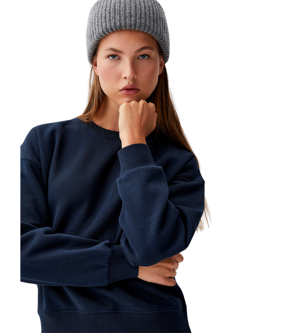 Navy Blue Oversized fleece sweatshirt