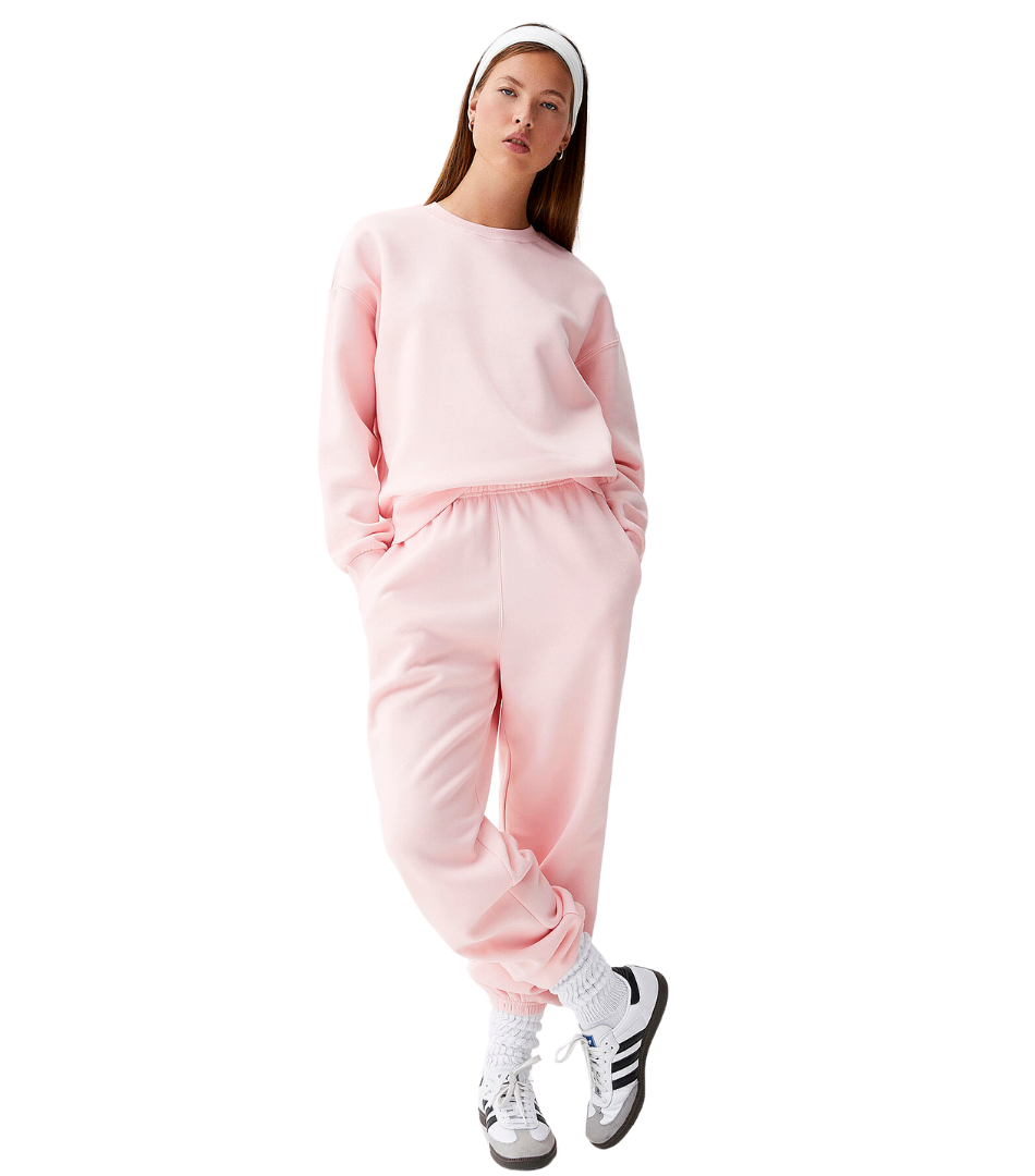 Pink Oversized fleece sweatshirt