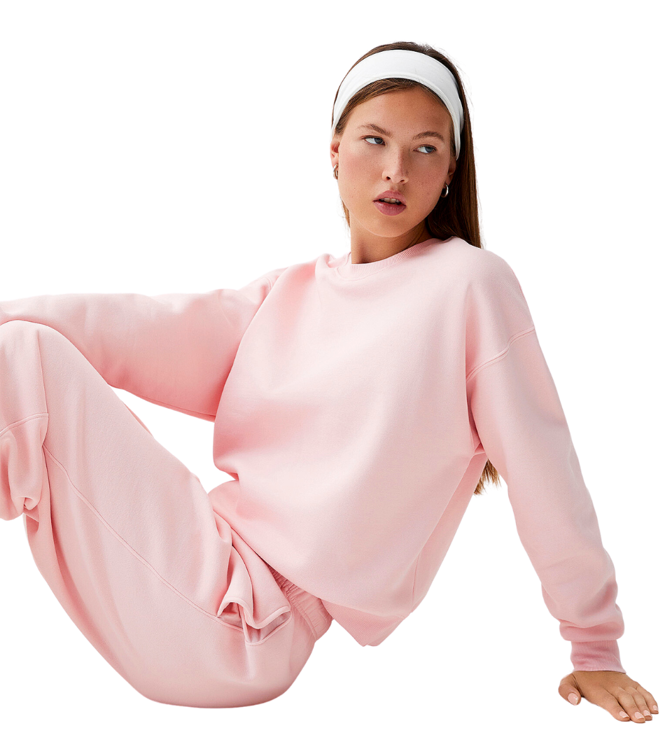 Pink Oversized fleece sweatshirt