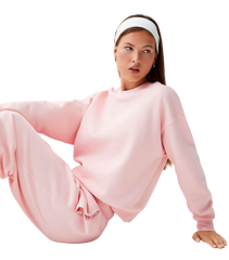 Pink Oversized fleece sweatshirt