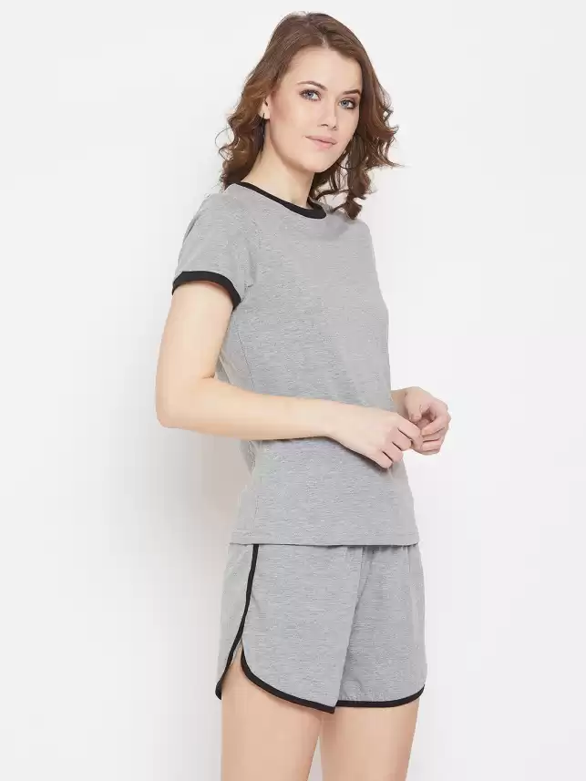 Women's Cotton Printed Top and Shorts Set