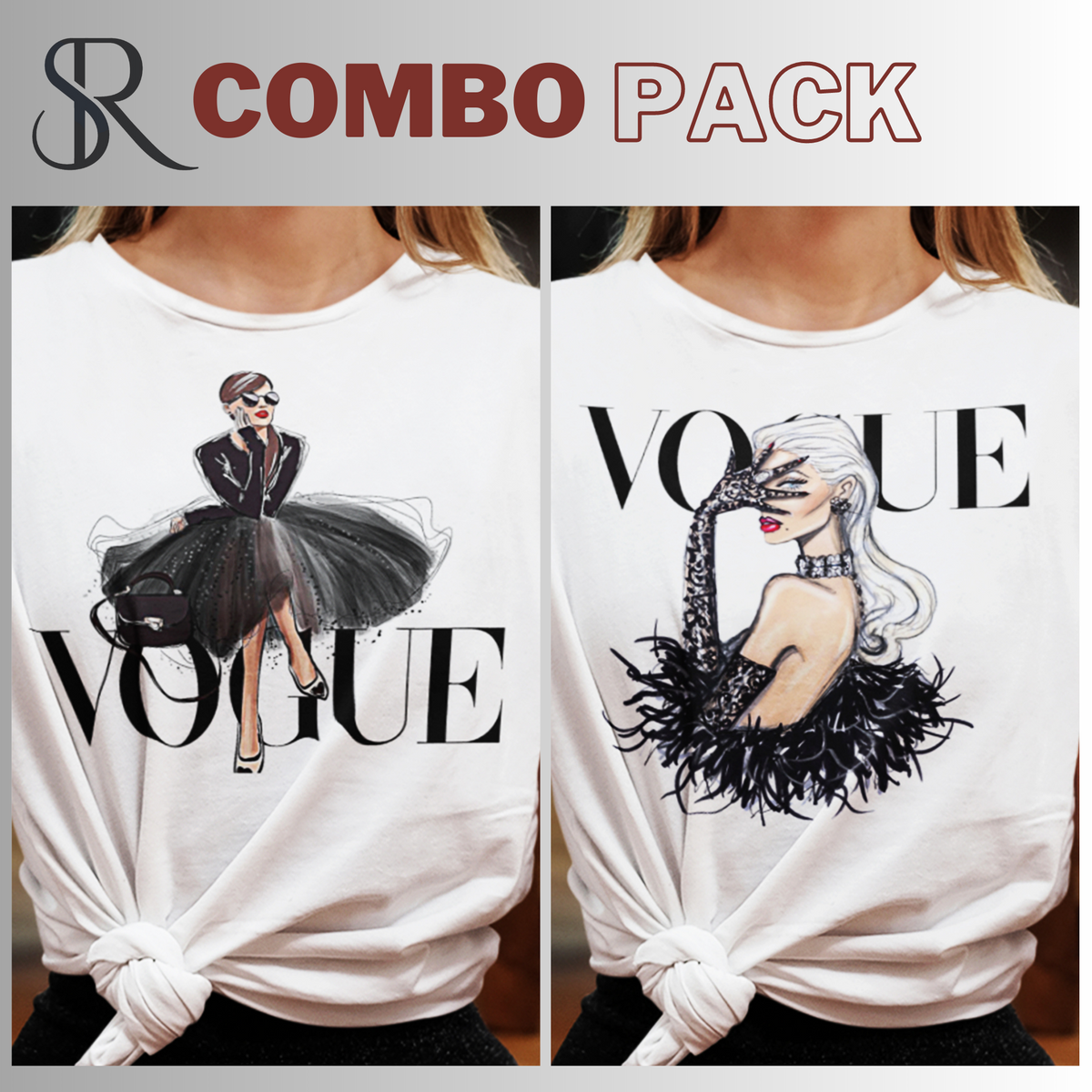 VOGUE COMBO TEE- (Heiren & Panther Princess)